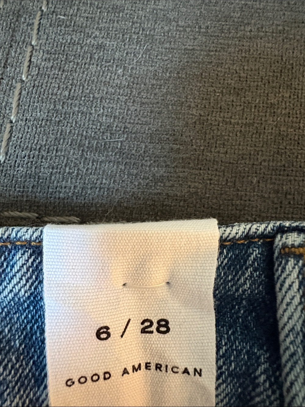 Good American Distressed High-Rise Ripped Denim Shorts - Blue Bombshell Short - Picture 7 of 9